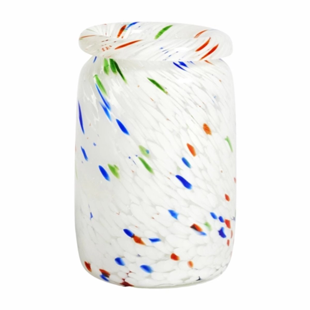 HAY Jarrón Splash Roll Neck M 22 cm White dot (multi)