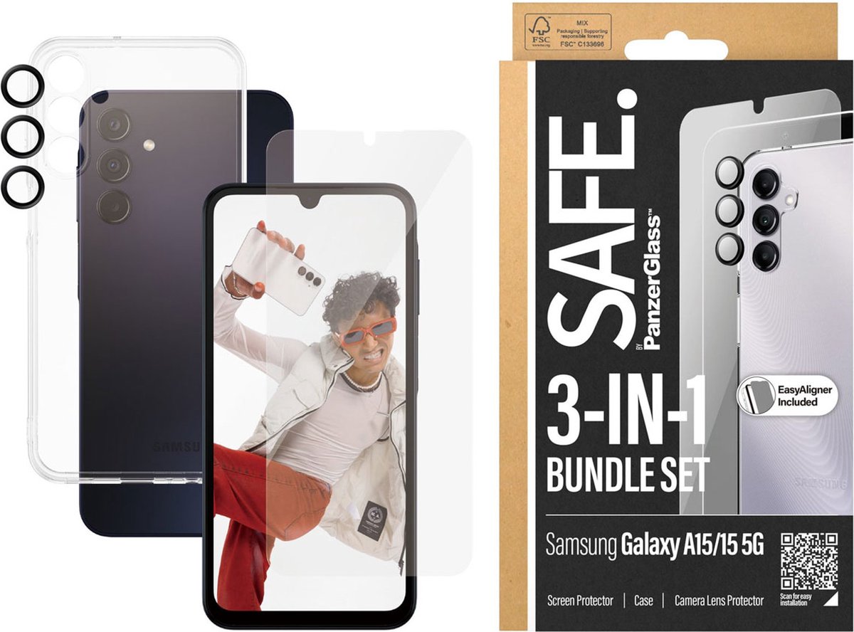SAFE by PanzerGlass 3-in-1 Protection Pack Samsung Galaxy A15 | A15 5G