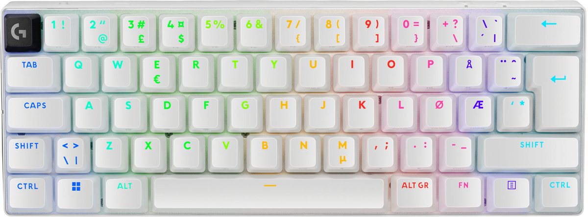 Logitech G PRO X 60 LIGHTSPEED - Gaming Tastatur - Uden Numpad - Nordisk - Hvid