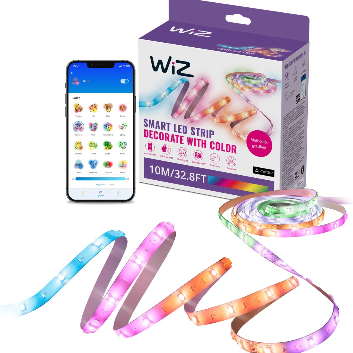 WiZ RGBIC LED strip 10m (5+5) Type-C