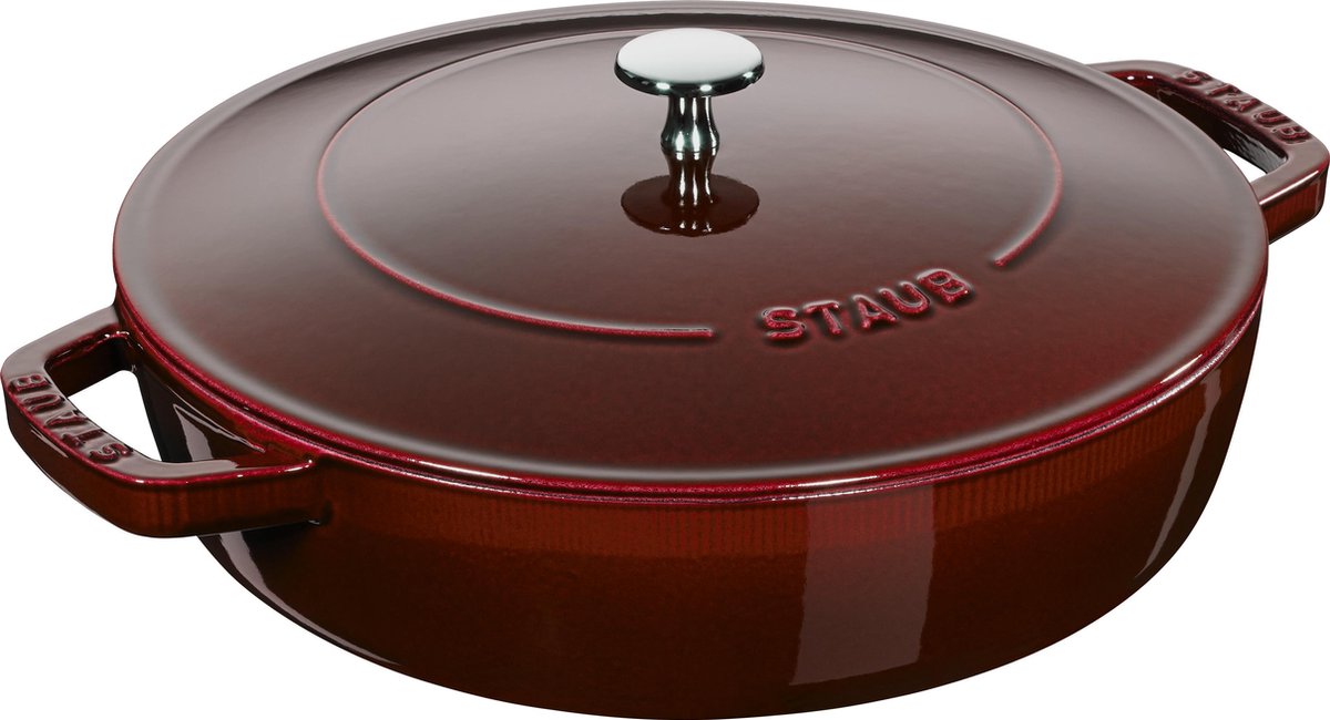 STAUB Sartén para saltear Staub Chistera de hierro fundido Ø24 cm Rojo granadina