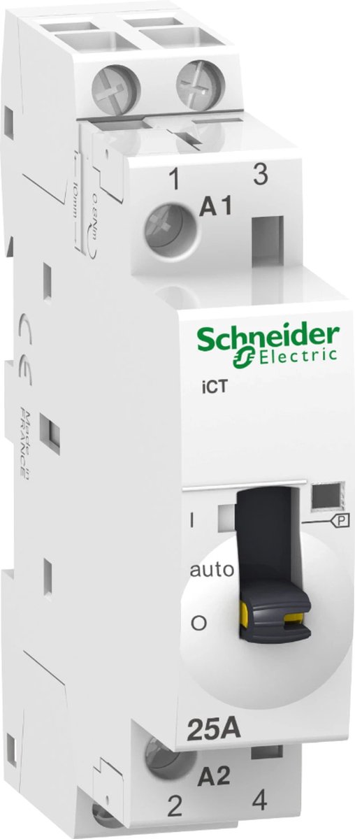 Schneider Electric A9C21732 Contacteur dinstallation 2 NO (T) 1.2 W 250 V/AC 25 A avec interrupteur Piece 1 pc(s)