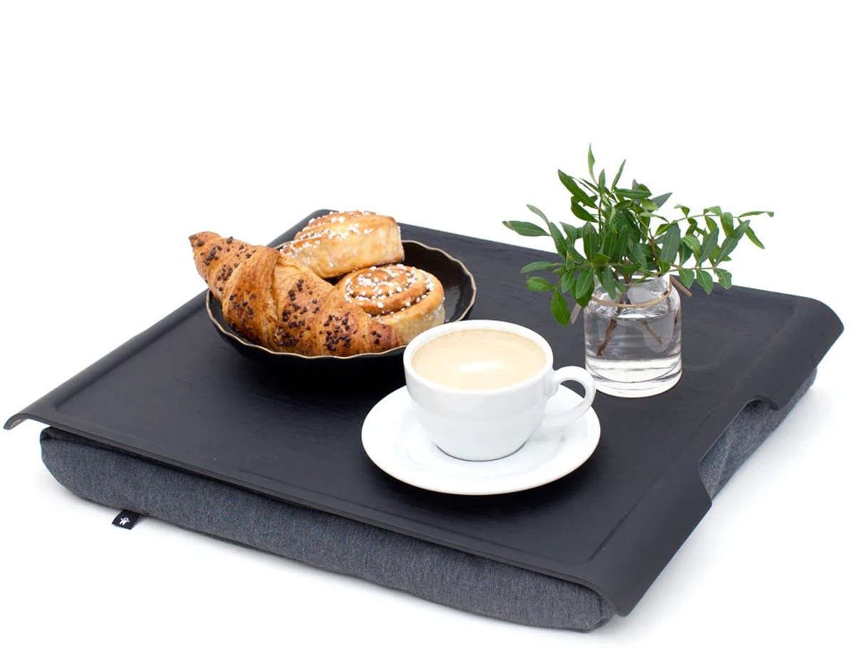 Bosign Bandeja de regazo Laptray antideslizante 46×38 cm Negro sauce-gris