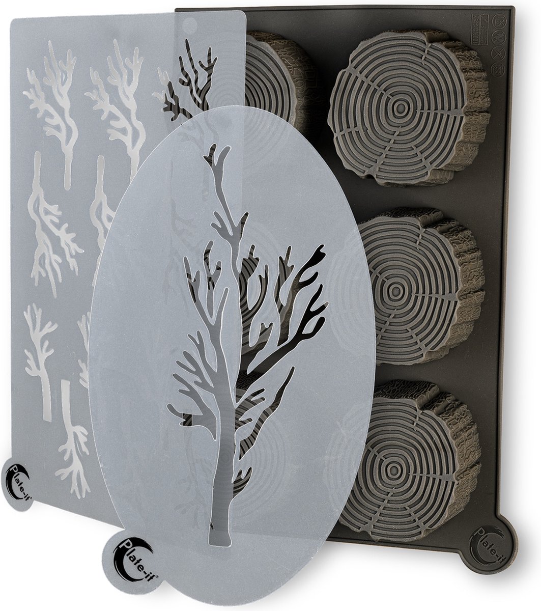 Plate It Plate-it moldes Madera, silicona, 3 piezas