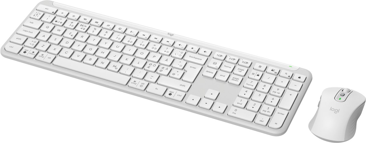 Logitech Signature Slim Combo MK950 - Off-White - Tastatur & Mus set - Nordisk - Vit