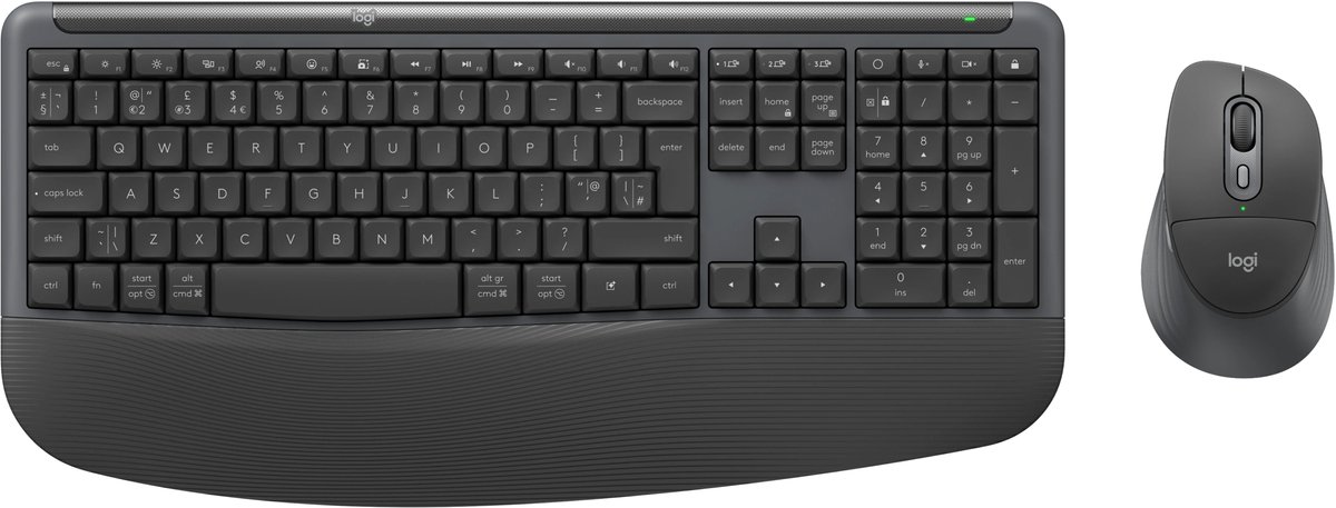 Logitech Signature Comfort Plus Combo MK880 (Graphite) - Tastatur & Mus set - Nordisk - Grå
