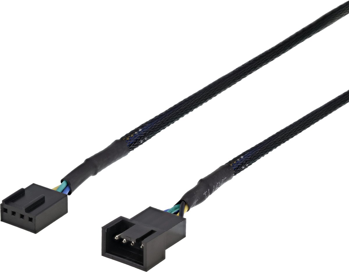 Deltaco - fan power extension cable - 4 pin fan connector to 4 pin fan connector - 30 cm