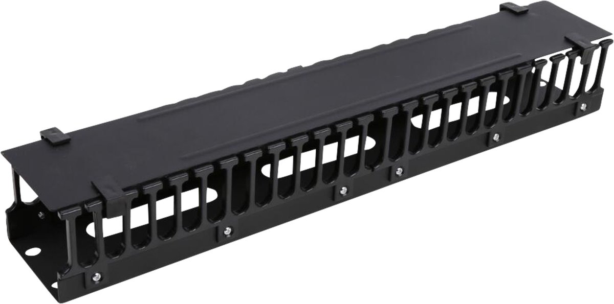 Deltaco 19" cable management metal/plastic finge
