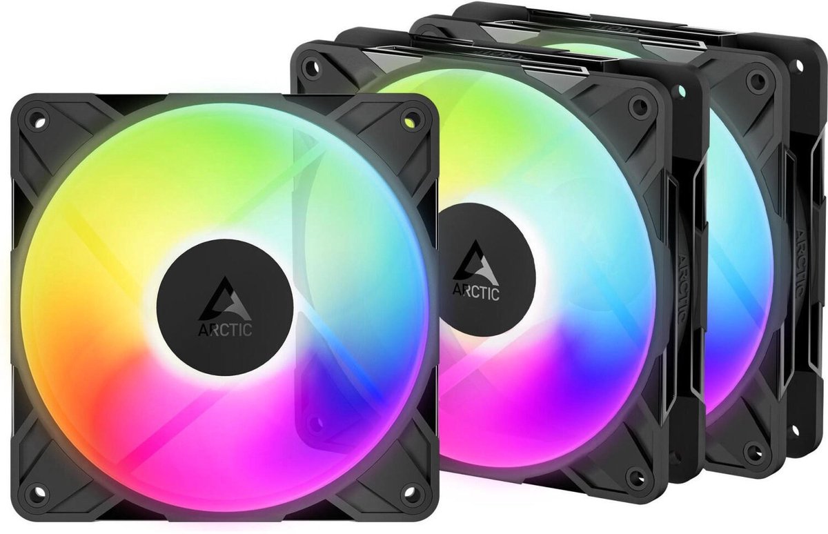 Arctic P12 Pro ARGB (3-Pack) - Chassi fläkt - 120mm - Svart