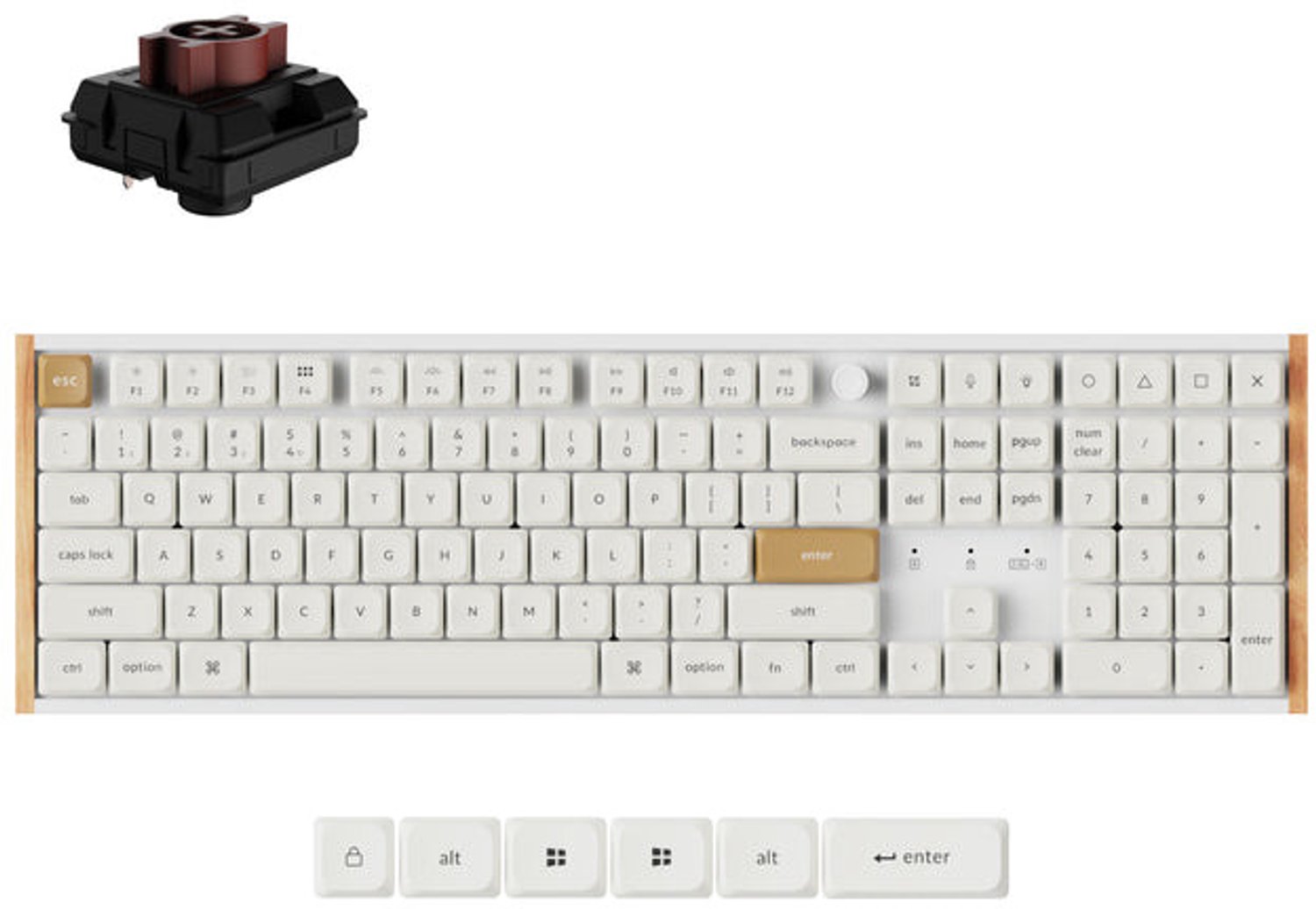 Keychron K5 Ultra SE 100% 8K Keychron Milk POM Red - Gaming Tangentbord - Nordisk - Vit