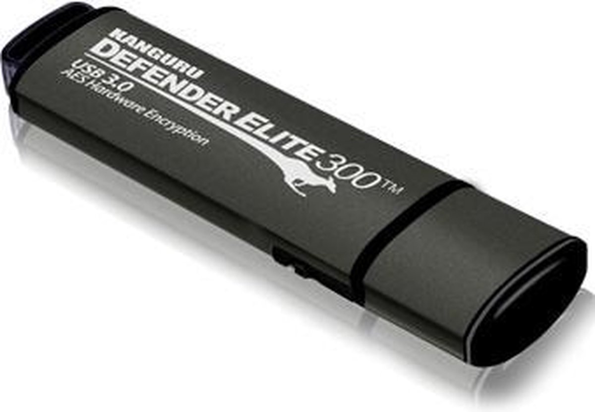 Kanguru Defender Elite 300 64gb Fips 140-2 Usb 3.0 64gb Usb-a Svart, Grå