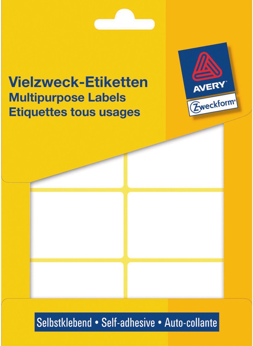 Avery Universaletiketter, 54 x 35 mm, 224 Etiketter, Vit