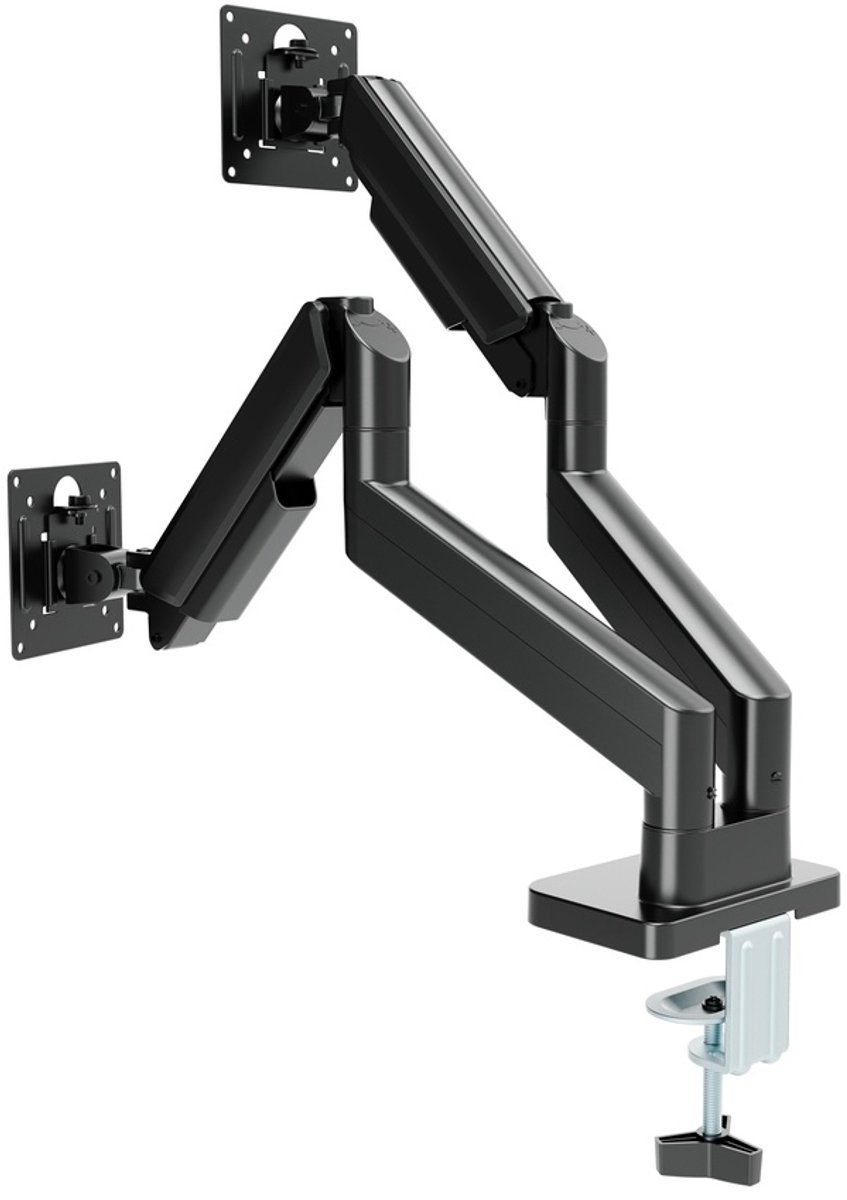Gembird Desk mounted adjustable double monitor arm 17"-32" - Svart