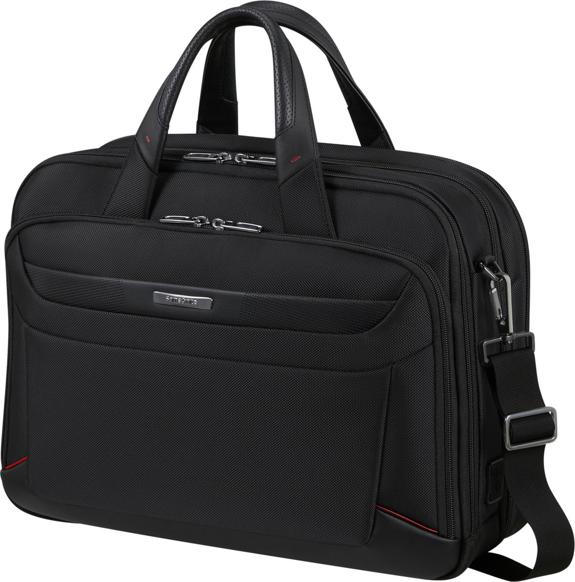 Samsonite Laptoptasche SA2098 15,6 Zoll Ballistisches Nylon, Leder, PL (Polyester) Schwarz 30,5 x 20 x 42 cm Schwarz