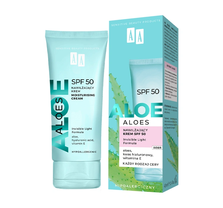 AA Aloes nawilżający krem do twarzy na dzień SPF50 40 ml