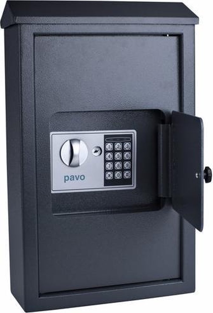 Pavo High Security Schlüsselschrank 50 Haken Elektronisch 8009022 Dunkelgrau
