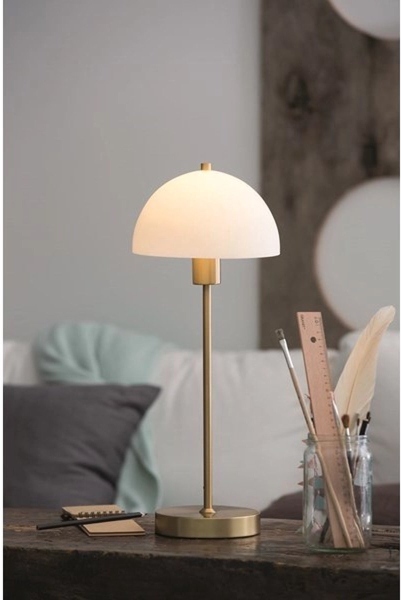 Herstal Lámpara de mesa Vienda latón-blanco