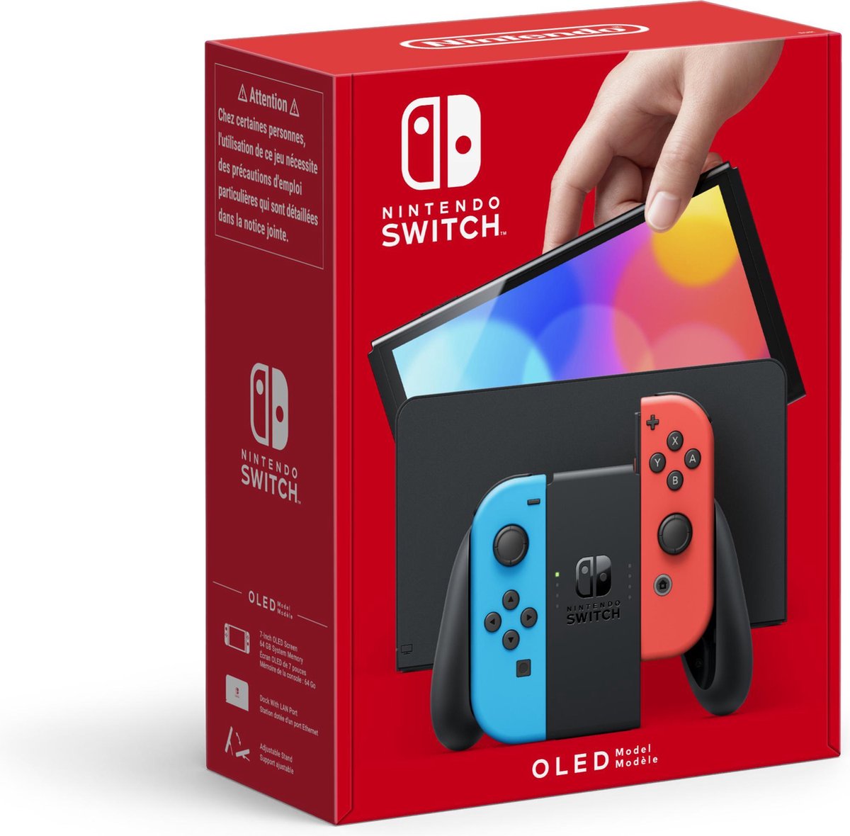 Nintendo Switch OLED videoconsola portátil 17,8 cm (7") 64 GB Pantalla táctil Wifi Azul, Rojo