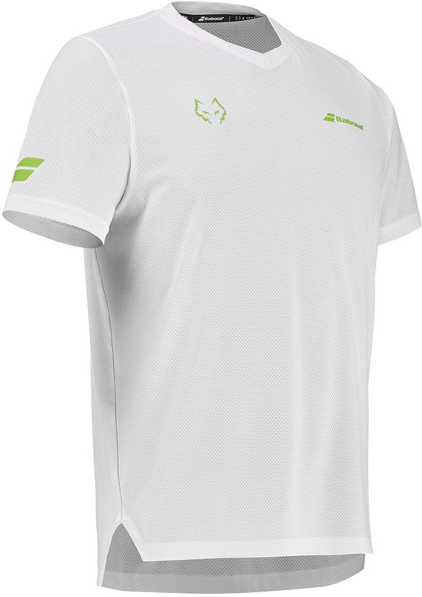 Camiseta Babolat Crew Pescoço Tee Branco/Branco 2026 J. Lebron
