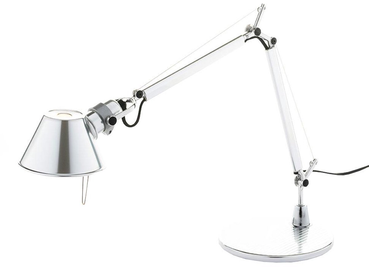 Artemide Lámpara de mesa Tolomeo micro aluminio en blanco