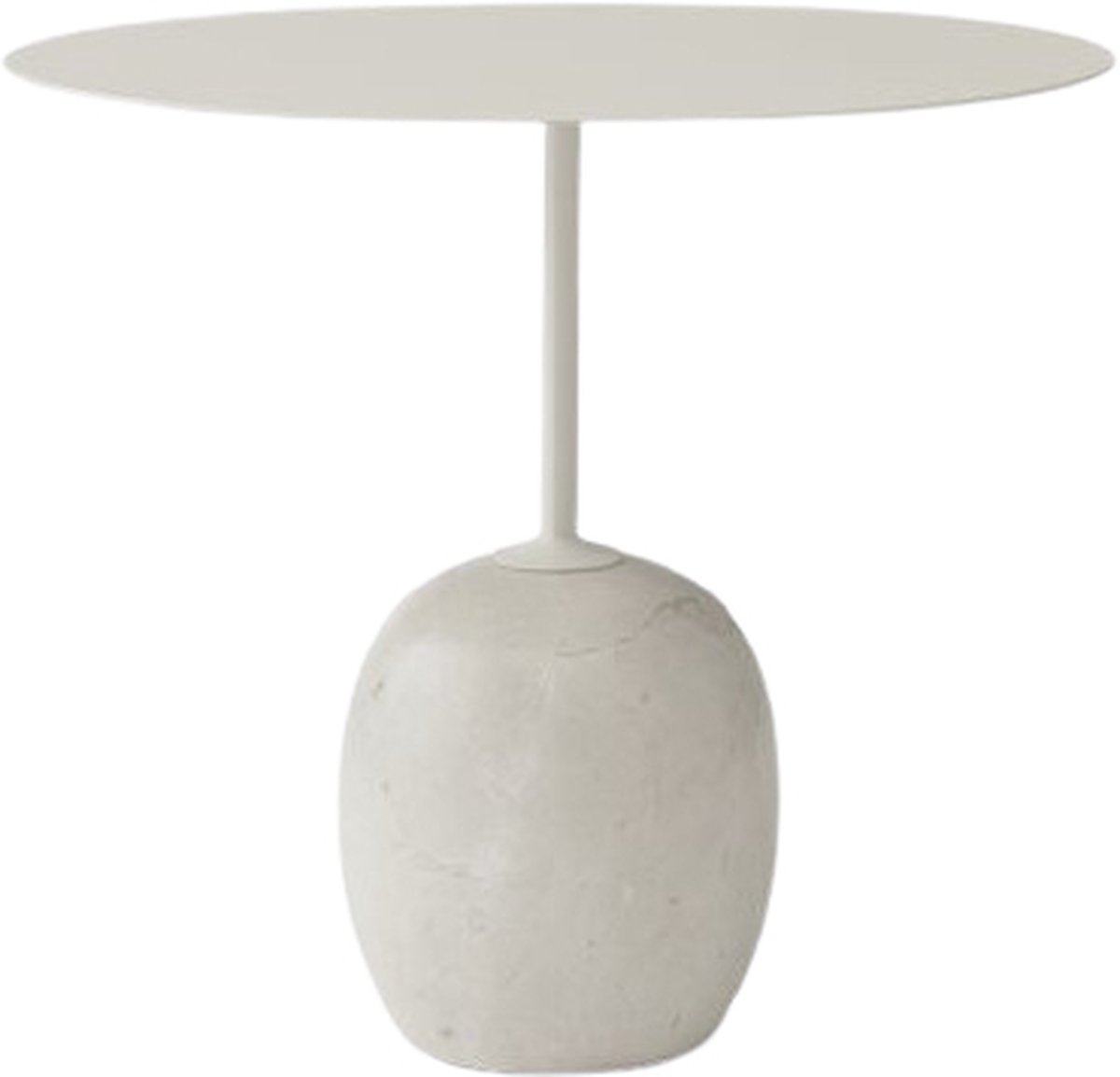 &Tradition Mesa auxiliar Lato LN9 Blanco, mármol crema diva