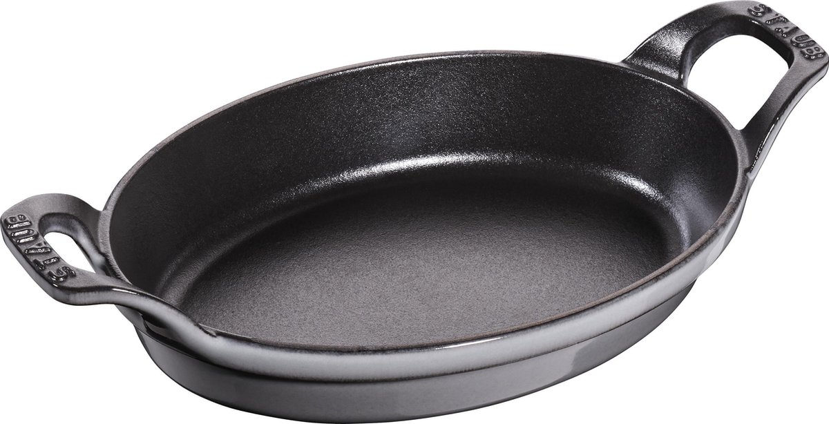 STAUB Plat à four ovale en fonte Staub 21 cm Gris graphite