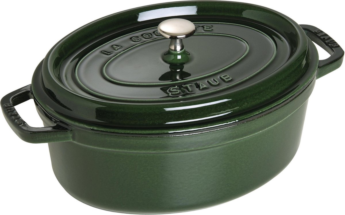 STAUB Cocotte ovale La Cocotte Staub fonte 4,2 L Basilic vert