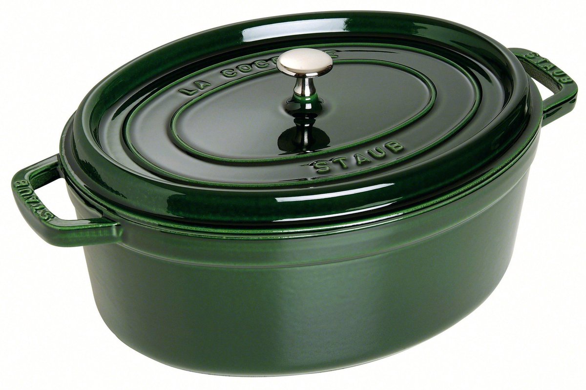 STAUB Cocotte ovale La Cocotte Staub fonte 5,5 L Basilic vert