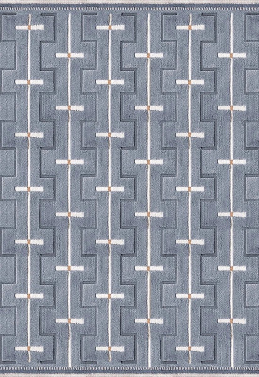 Layered Alfombra de lana Johanna Blue sky, 300x400 cm