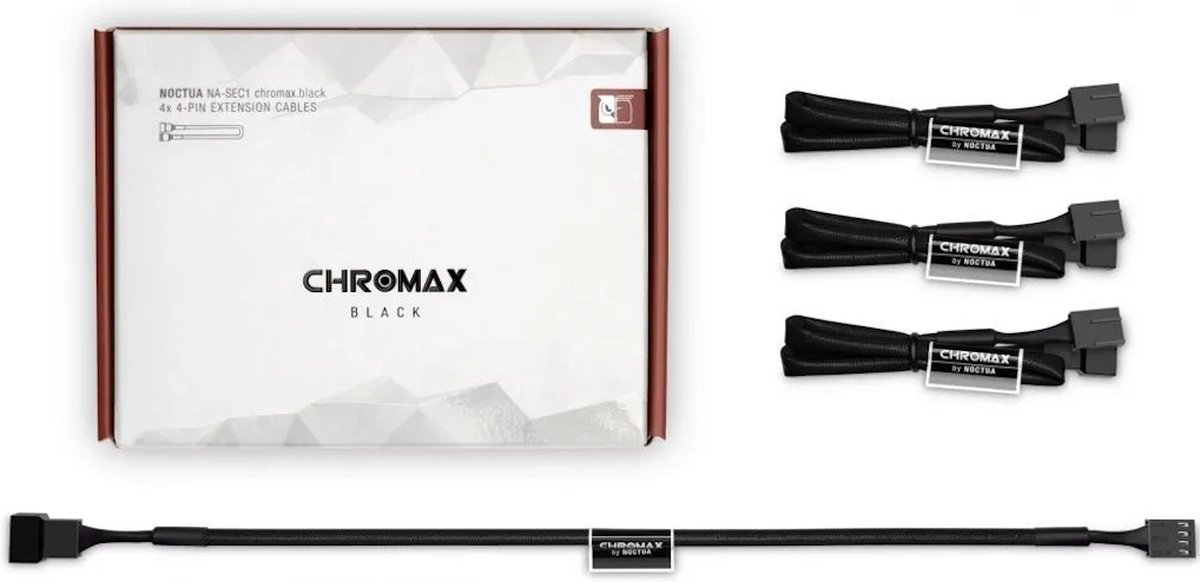 Noctua Na-sec1 Chromax Ext Cable 4x4-pin 30cm Black