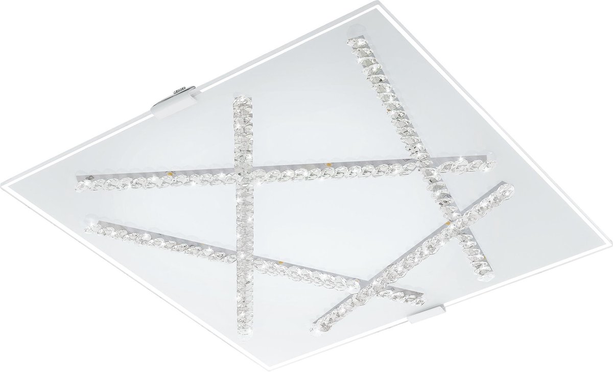 EGLO SORRENTA PLAFOND 365X365 VIT/KLAR/KRISTALL
