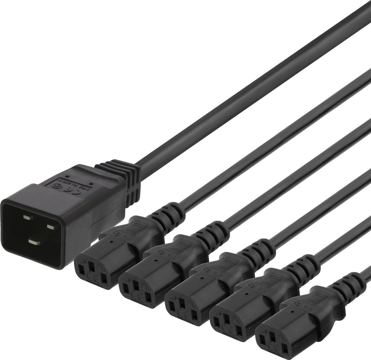 Deltaco - power splitter - IEC 60320 C20 to power IEC 60320 C13 - 2 m