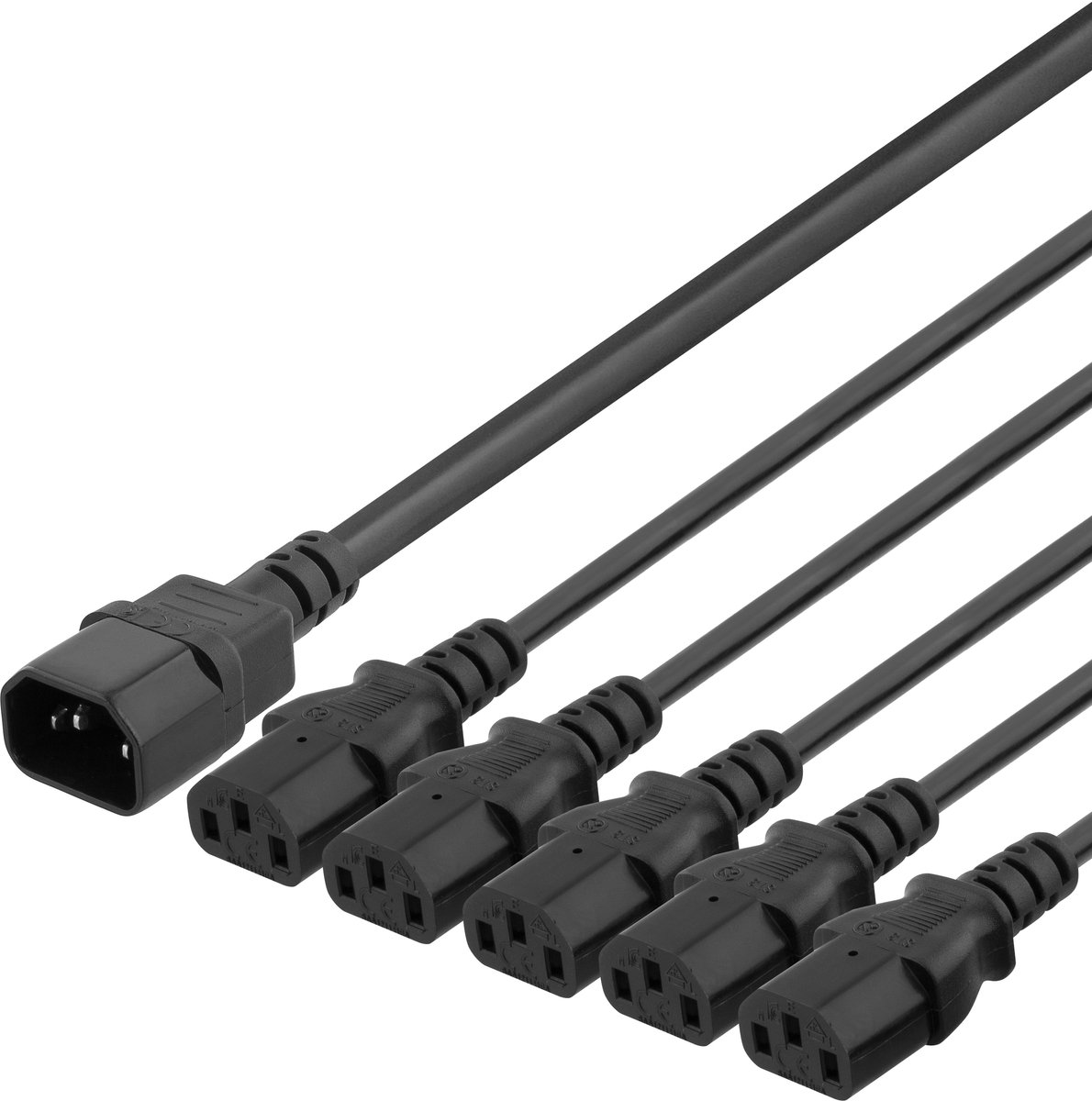Deltaco - power splitter - IEC 60320 C14 to power IEC 60320 C13 - 3 m