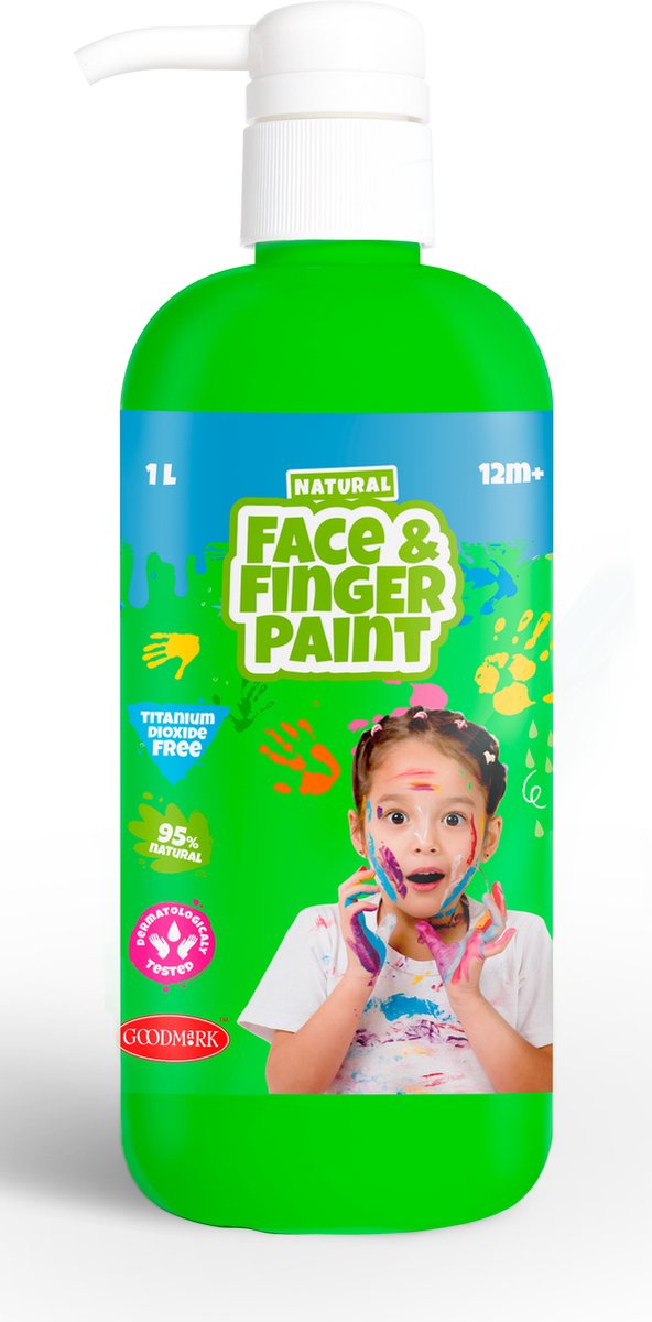 Natural Face & Finger Paint Green 1000ml Bottle Dispenser