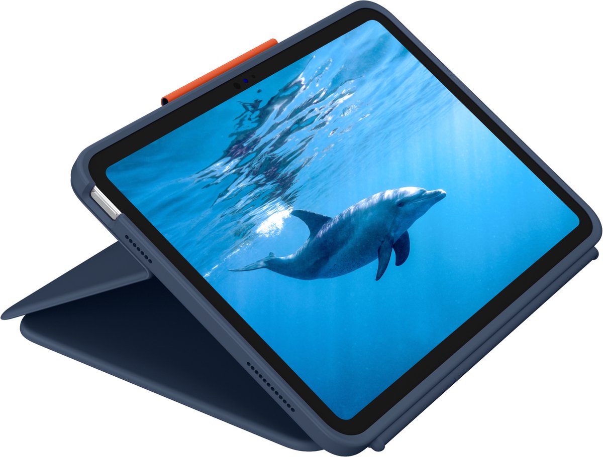 Logitech Rugged Combo 4 - keyboard and folio case - classic blue - German layout - Tastatur & Folio set - Blå