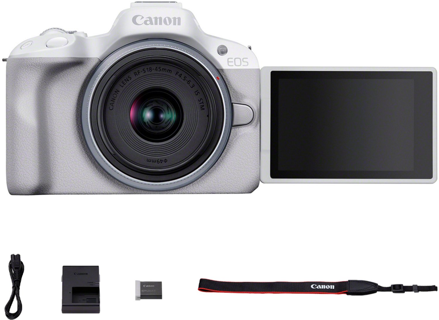 Canon EOS R50 + RF-S 18-45mm F4.5-6.3 IS STM - White