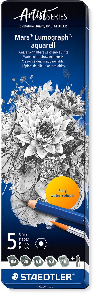 Staedtler Pencil Lumograph x5 aqua. 100% PEFC