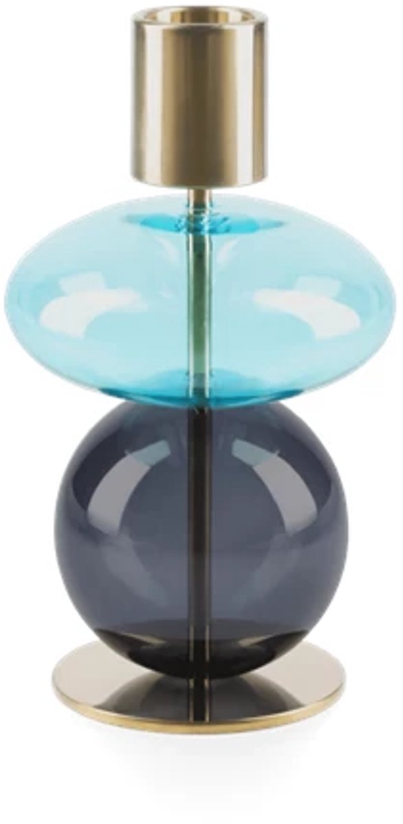 Holmegaard Portavelas Bubble 14 cm Azul-smoke