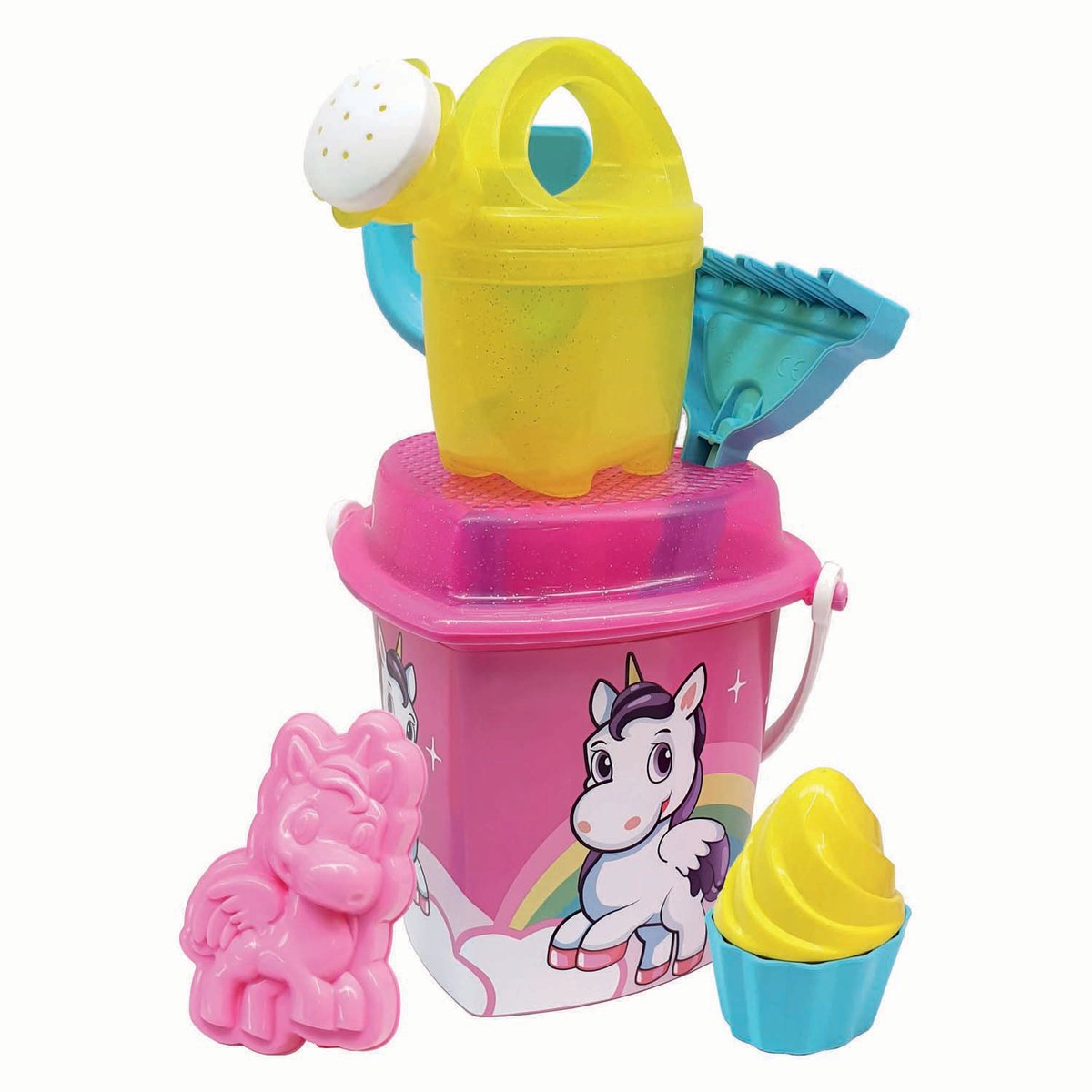 Androni Bucket Beach Set Unicorn 8pcs.
