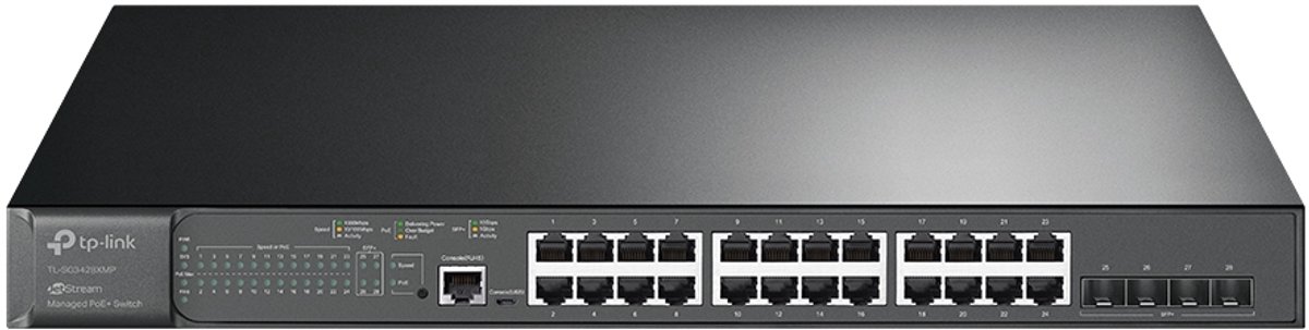 Tp-link Jetstream Tl-sg3428xmp Nätverksswitchar Hanterad L2+ Gigabit Ethernet (10/100/1000) Strömförsörjning Via Ethernet (poe) Stöd 1u Svart