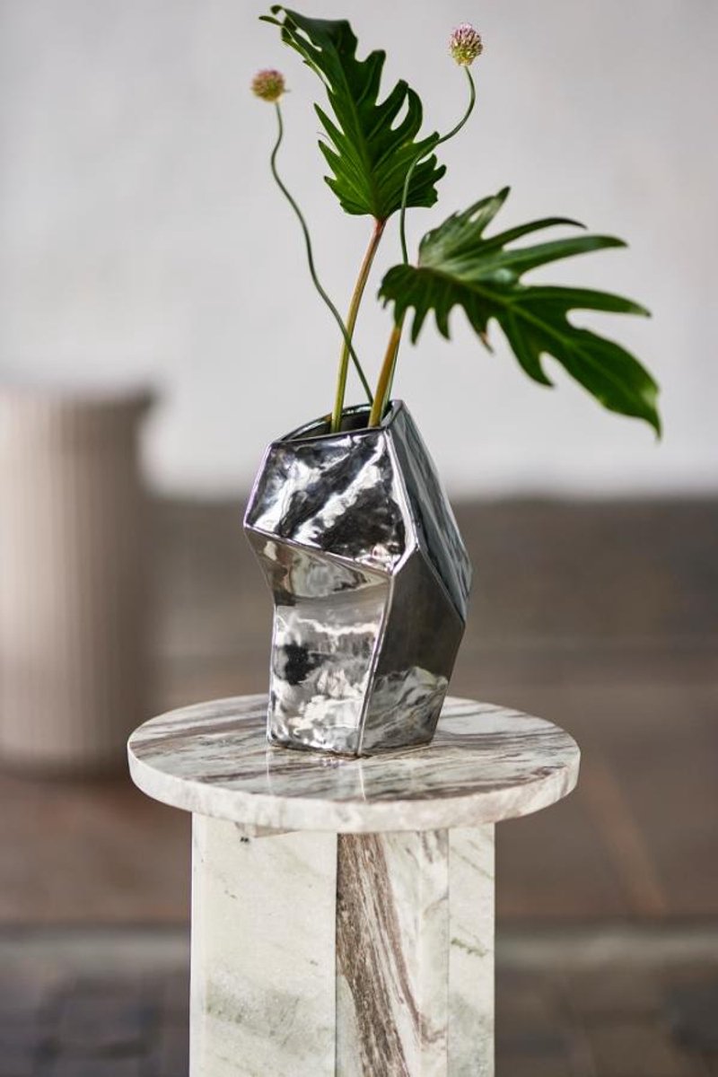 Bloomingville Jarrón Dimona Silver, 15x23 cm