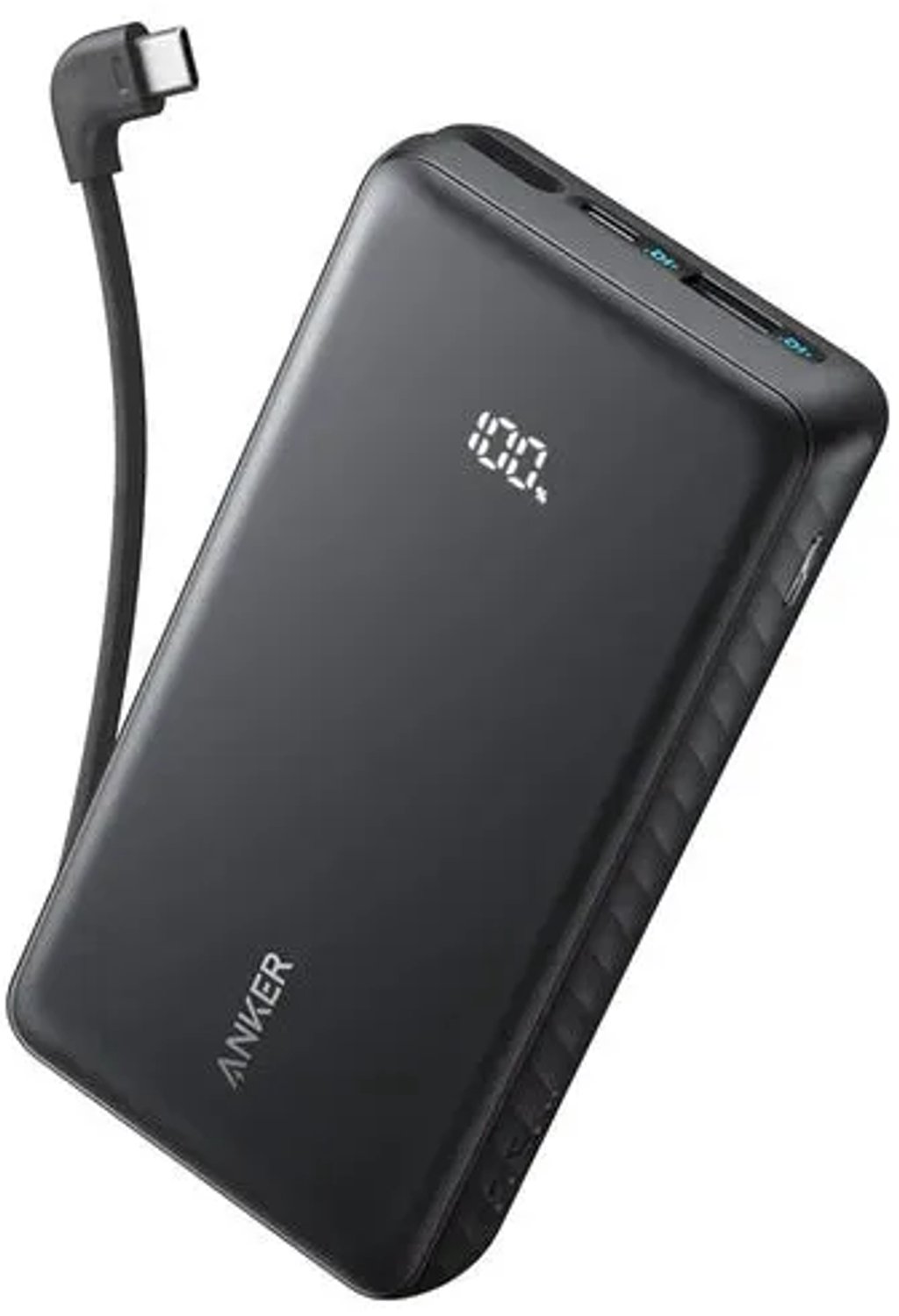 Anker Zolo Power Bank (20000 mAh - 22.5W Built-In USB-C Cable) - Black - 20000 mAh