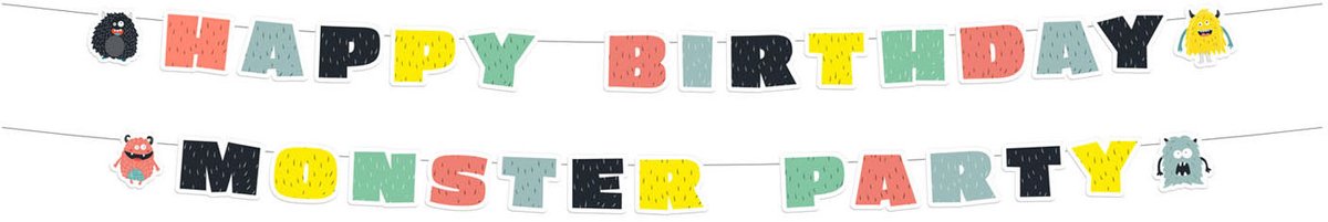Folat BV Letter garland Monster Bash 2 pcs.
