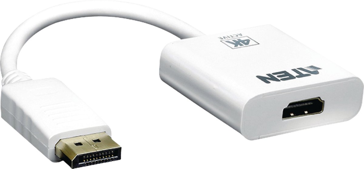Aten Aktiv Displayport Till 4k Hdmi-adapter Displayport Hdmi Vit