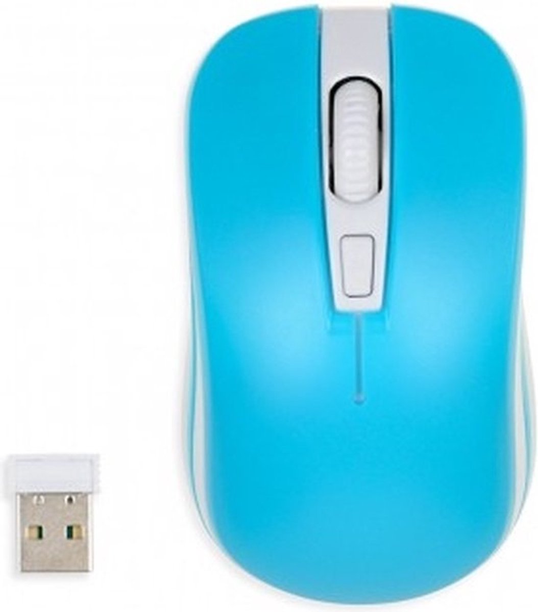 iBOX LORIINI BLUE - mouse - 2.4 GHz - white blue - Mouse - Optic - 3 knappar - Blå