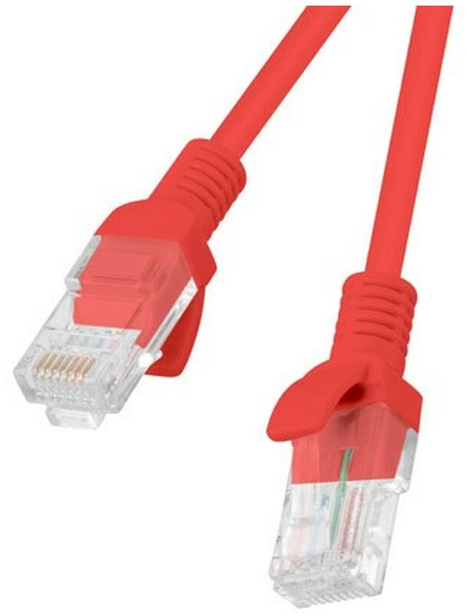 Lanberg patch cable - 50 cm - red RAL 3017 - Röd - 0.5m