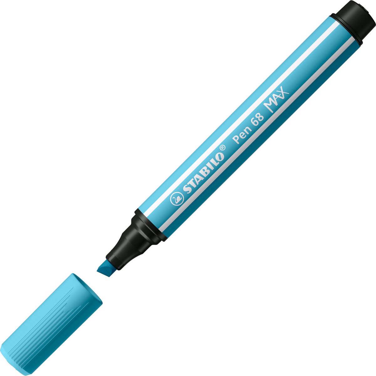 STABILO Pen 68 MAX - Felt-tip pen with thick chisel tip - azure blue