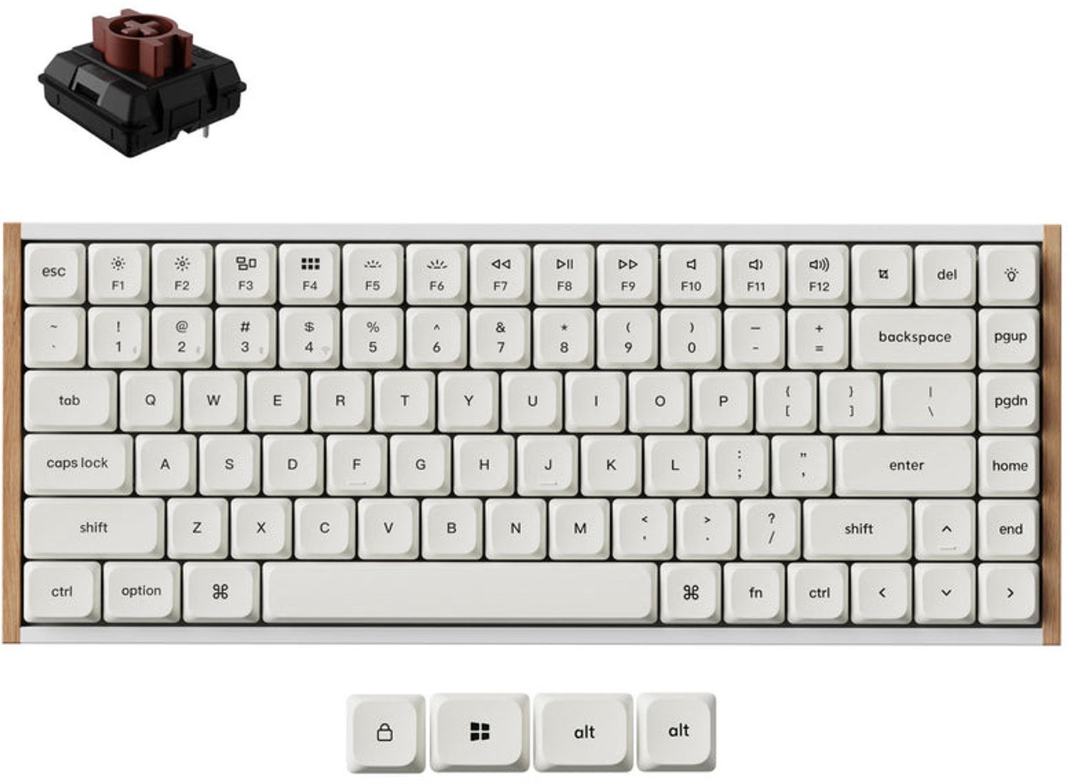 Keychron K3 Ultra SE 75% 8K Keychron Milk POM Brown - Gaming Keyboard - Utan numpad - Nordisk - Vit