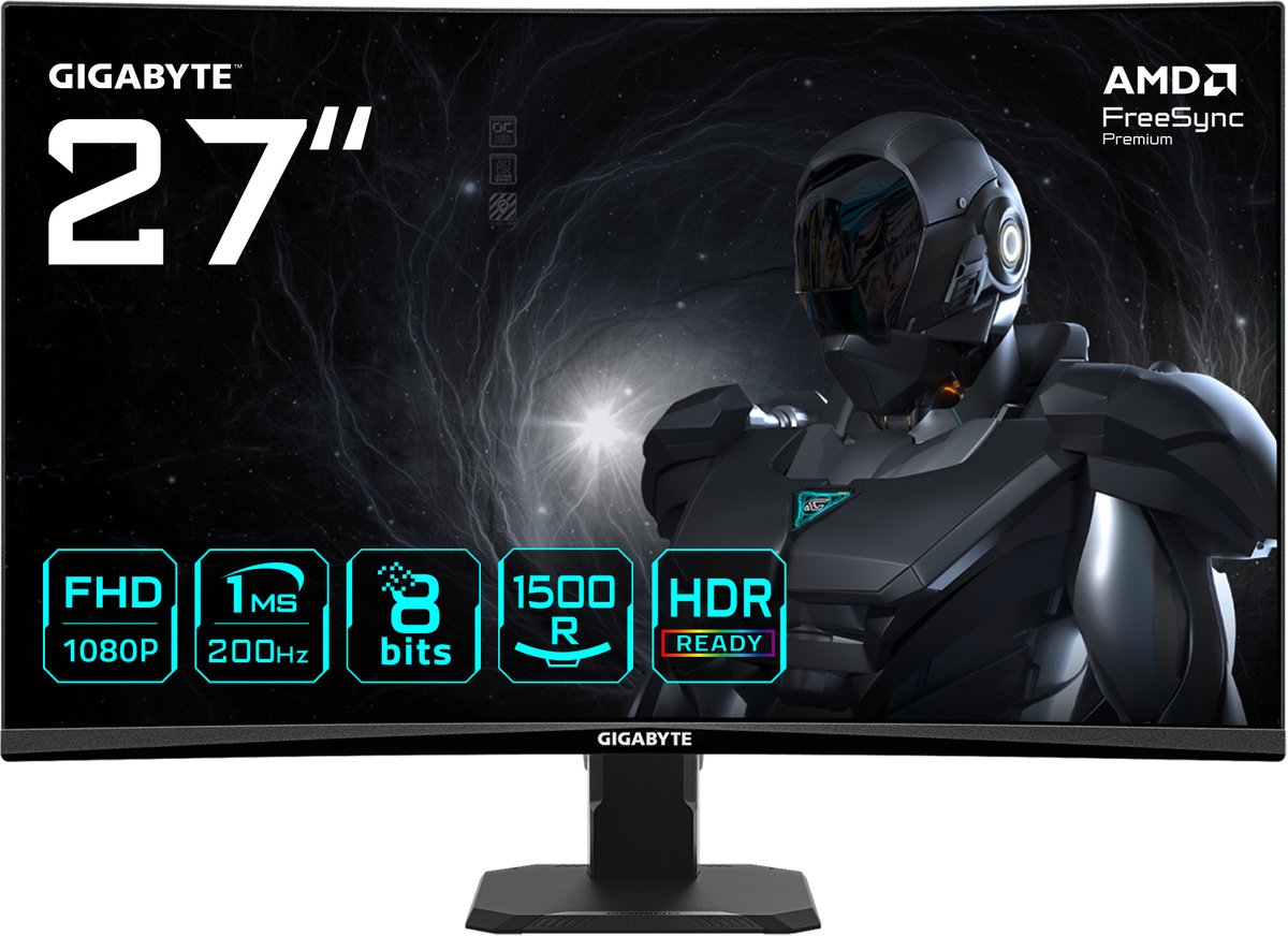 27" GIGABYTE GS27FCA - 1920x1080 (FHD) - 200Hz - VA