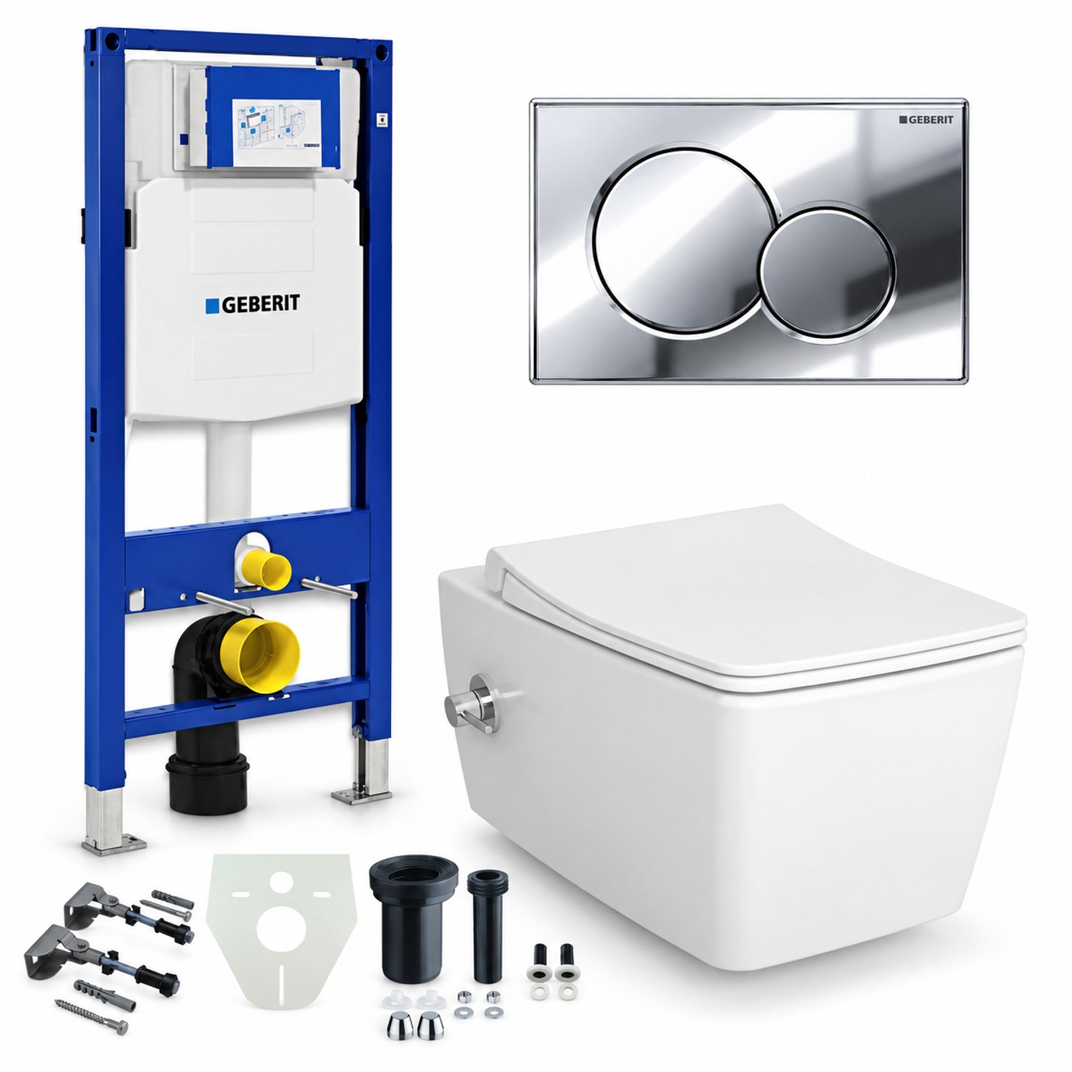 Geberit actuator plate sigma01 for dual flush: bright chrome